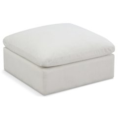 Plush Cream Velvet Standard Comfort Modular Ottoman