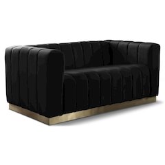 Marlon Black Velvet Loveseat