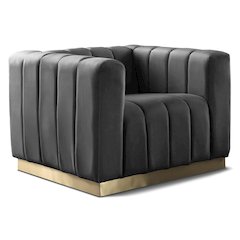 Marlon Grey Velvet Chair