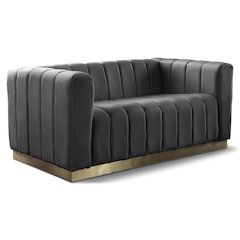 Marlon Grey Velvet Loveseat