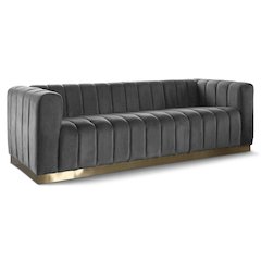 Marlon Grey Velvet Sofa