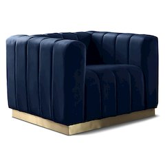 Marlon Navy Velvet Chair