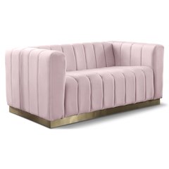 Marlon Pink Velvet Loveseat