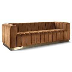 Marlon Saddle Velvet Sofa