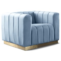 Marlon Sky Blue Velvet Chair