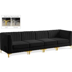 Alina Black Velvet Modular Sofa