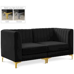 Alina Black Velvet Modular Sofa