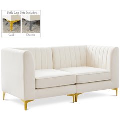 Alina Cream Velvet Modular Sofa