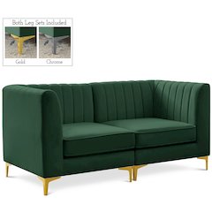 Alina Green Velvet Modular Sofa