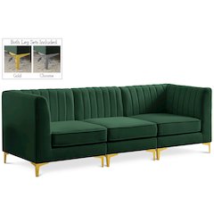 Alina Green Velvet Modular Sofa