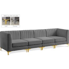 Alina Grey Velvet Modular Sofa