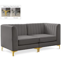 Alina Grey Velvet Modular Sofa