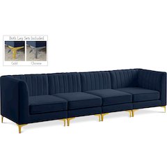 Alina Navy Velvet Modular Sofa