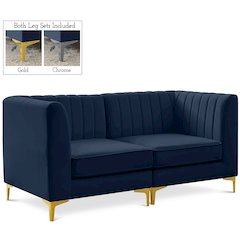 Alina Navy Velvet Modular Sofa