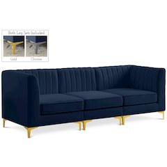 Alina Navy Velvet Modular Sofa