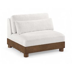 Turin Cream Chenille Fabric Upholstered Modular Armless Chair