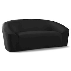 Riley Black Velvet Loveseat