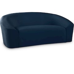 Riley Navy Velvet Loveseat