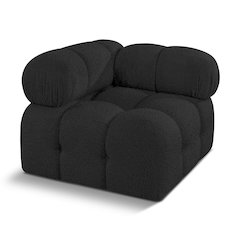 Ames Black Boucle Fabric Corner