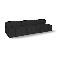 Ames Black Boucle Fabric Modular Sofa