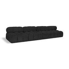 Ames Black Boucle Fabric Modular Sofa