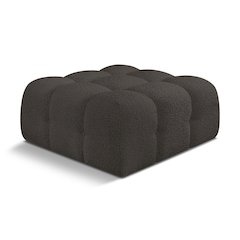 Ames Brown Boucle Fabric Ottoman