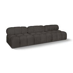 Ames Brown Boucle Fabric Modular Sofa