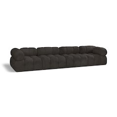 Ames Brown Boucle Fabric Modular Sofa