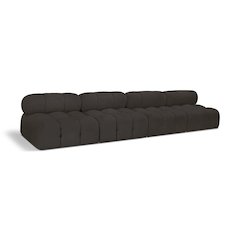 Ames Brown Boucle Fabric Modular Sofa