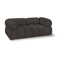 Ames Brown Boucle Fabric Modular Sofa