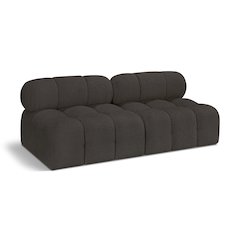 Ames Brown Boucle Fabric Modular Sofa