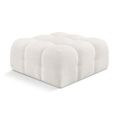 Ames Cream Boucle Fabric Ottoman