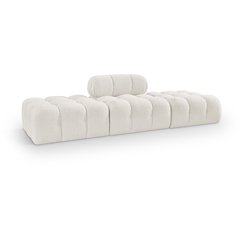 Ames 102" Cream Boucle Fabric Upholstered 3pc. Modular Sofa