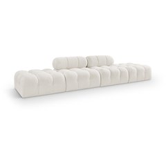 Ames 136" Cream Boucle Fabric Upholstered 4pc. Modular Sofa