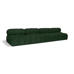 Ames Green Boucle Fabric Modular Sofa