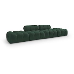 Ames 136" Green Boucle Fabric Upholstered 4pc. Modular Sofa