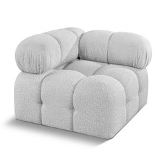 Ames Grey Boucle Fabric Corner