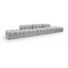 Ames 170" Grey Boucle Fabric Upholstered 5pc. Modular Sofa