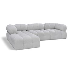 Ames Grey Boucle Fabric Modular Sectional