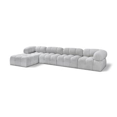 Ames Grey Boucle Fabric Modular Sectional