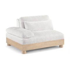 Turin Cream Chenille Fabric Upholstered Modular Left Arm Chair