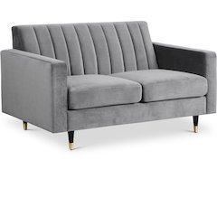 Lola Grey Velvet Loveseat