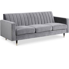 Lola Grey Velvet Sofa