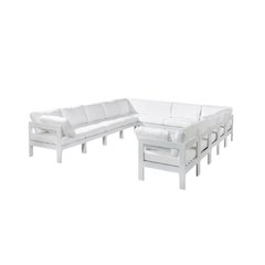 White Fabric Outdoor Patio Modular Sectional For Contemporary Style