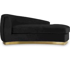 Julian Black Velvet Chaise