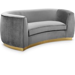 Julian Grey Velvet Loveseat
