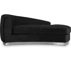 Julian Black Velvet Chaise