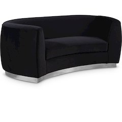 Julian Black Velvet Loveseat