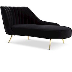 Margo Black Velvet Chaise