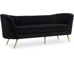 Margo Black Velvet Sofa